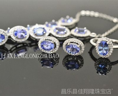 直銷批發天然坦桑石手飾套裝 時光寶石的魅力與商業機遇